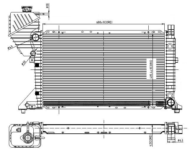 Kylare, motorkylning Tyc 721-0010 TYC