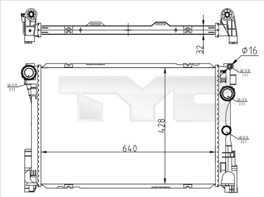 Kylare, motorkylning Tyc 721-0015 TYC