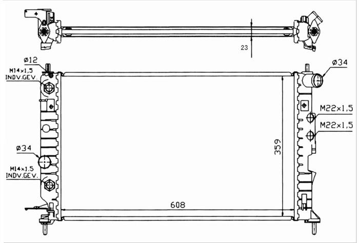 Kylare, motorkylning Tyc 725-0004-R TYC