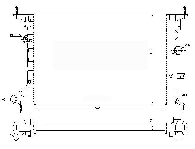 Kylare, motorkylning Tyc 725-0026-R TYC