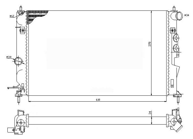 Kylare, motorkylning Tyc 725-0027-R TYC