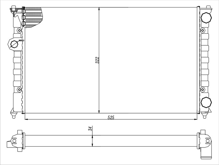 Kylare, motorkylning Tyc 737-0016 TYC