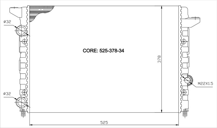 Kylare, motorkylning Tyc 737-0037 TYC Kylare, motorkylning Tyc 737-0037 TYC