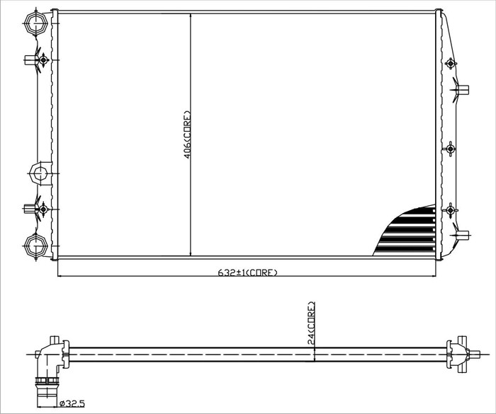 Kylare, motorkylning Tyc 737-0042 TYC Kylare, motorkylning Tyc 737-0042 TYC