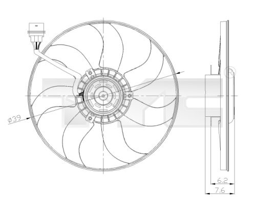 Fl�äkt, kylare Tyc 837-0036 TYC