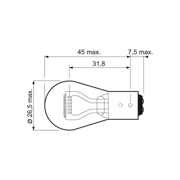 Glödlampa VALEO ESSENTIAL P21/5W BAY15d, Bak, Fram, Fram eller ba VALEO Glödlampa VALEO ESSENTIAL P21/5W BAY15d, Bak, Fram, Fram eller ba VALEO
