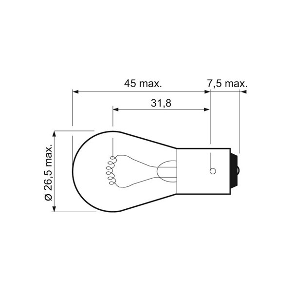 Glödlampa VALEO ESSENTIAL P21W BA15s, Bak, Fram, Fram eller bak, VALEO Glödlampa VALEO ESSENTIAL P21W BA15s, Bak, Fram, Fram eller bak, VALEO