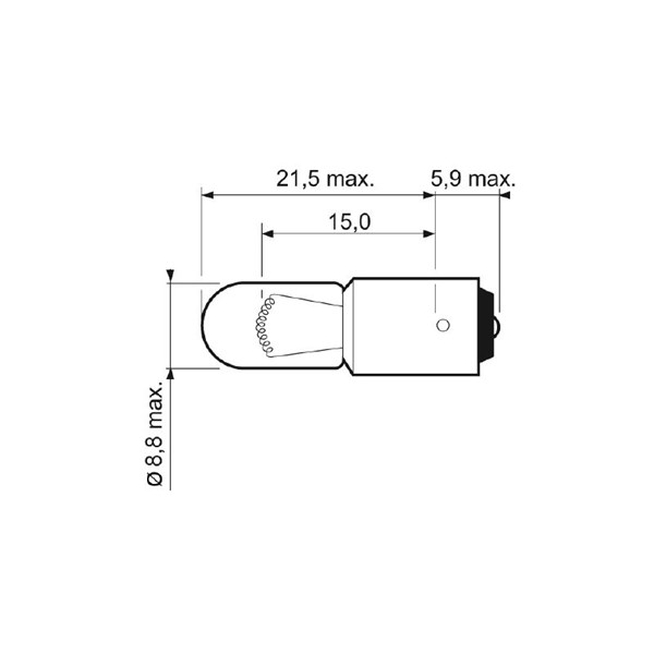 Glödlampa VALEO ESSENTIAL T4W BA9s, Bak, Fram, Sidoinstallation, VALEO Glödlampa VALEO ESSENTIAL T4W BA9s, Bak, Fram, Sidoinstallation, VALEO
