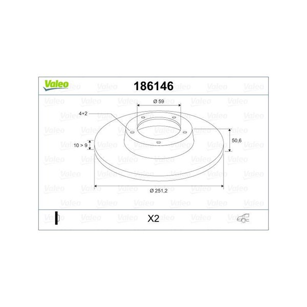 Bromsskiva Solid, Bakaxel Valeo 186146 VALEO Bromsskiva Solid, Bakaxel Valeo 186146 VALEO