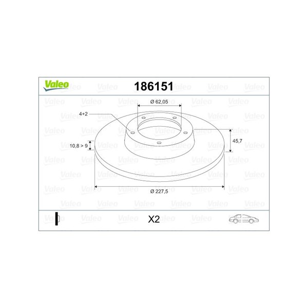 Bromsskiva Solid, Framaxel, Bakaxel Valeo 186151 VALEO Bromsskiva Solid, Framaxel, Bakaxel Valeo 186151 VALEO