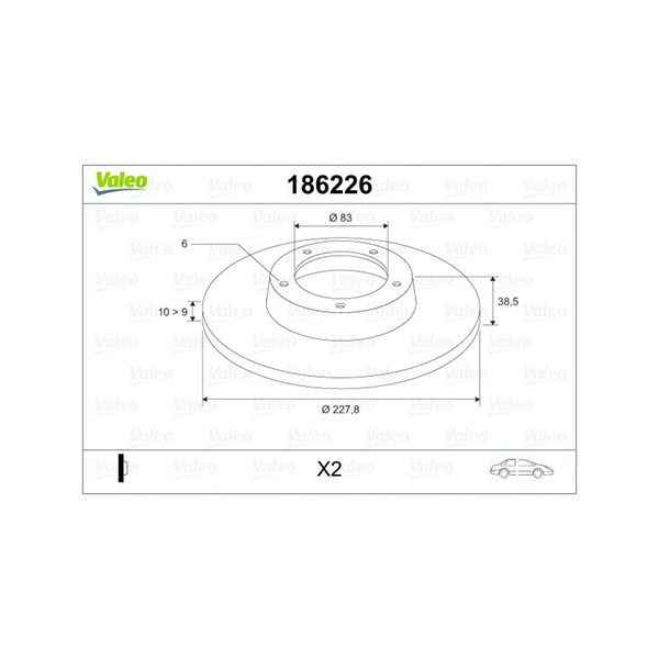 Bromsskiva Solid, Framaxel, Bakaxel Valeo 186226 VALEO Bromsskiva Solid, Framaxel, Bakaxel Valeo 186226 VALEO