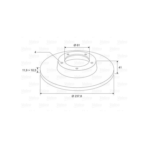 Bromsskiva Solid, Framaxel Valeo 186230 VALEO Bromsskiva Solid, Framaxel Valeo 186230 VALEO