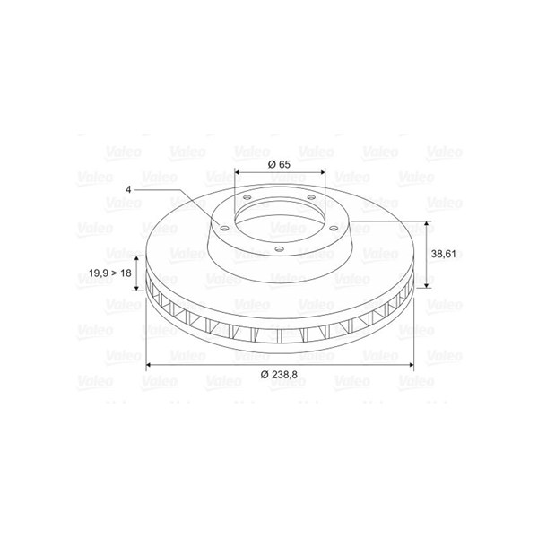 Bromsskiva Ventilerad, Framaxel Valeo 186246 VALEO Bromsskiva Ventilerad, Framaxel Valeo 186246 VALEO