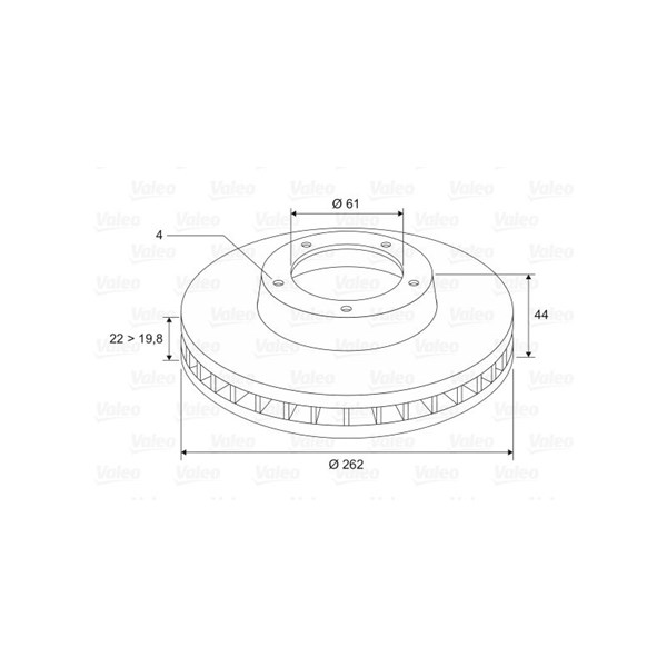 Bromsskiva Ventilerad, Framaxel Valeo 186304 VALEO Bromsskiva Ventilerad, Framaxel Valeo 186304 VALEO