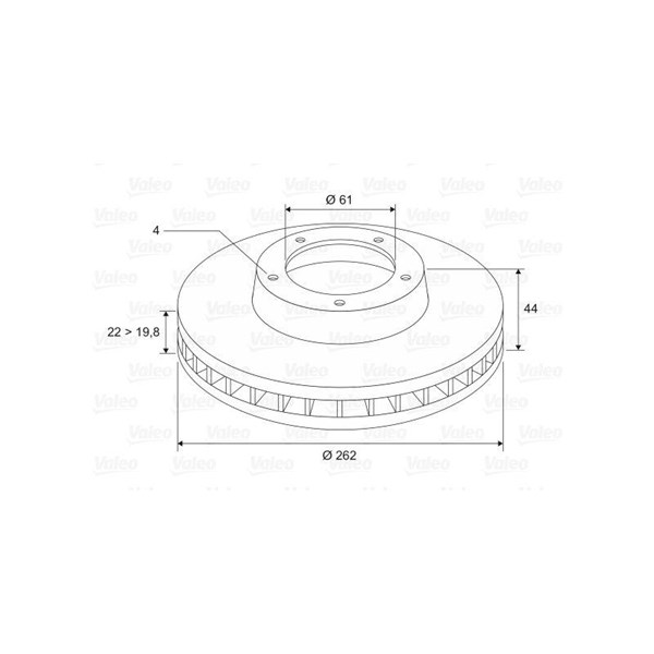 Bromsskiva Ventilerad, Framaxel Valeo 186304 VALEO Bromsskiva Ventilerad, Framaxel Valeo 186304 VALEO