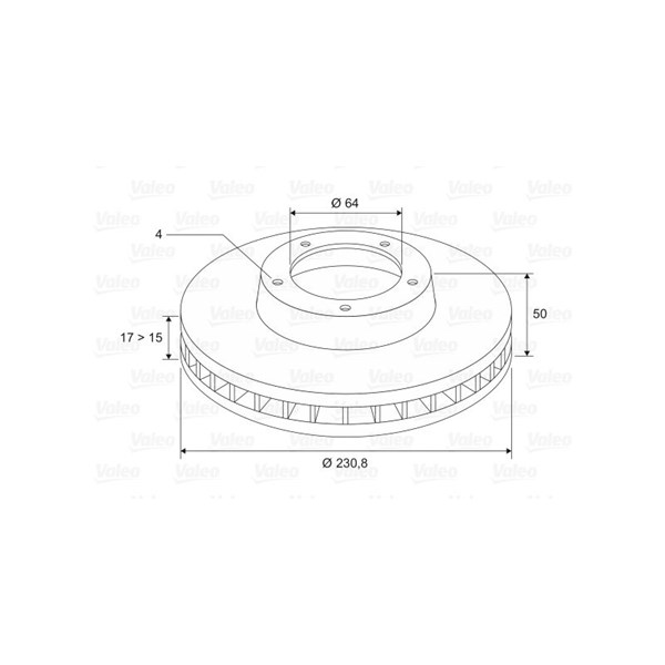 Bromsskiva Ventilerad, Framaxel Valeo 186505 VALEO Bromsskiva Ventilerad, Framaxel Valeo 186505 VALEO