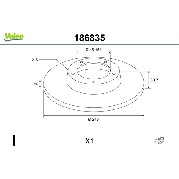 Bromsskiva Solid, Bakaxel, Höger, Vänster Valeo 186835 VALEO Bromsskiva Solid, Bakaxel, Höger, Vänster Valeo 186835 VALEO