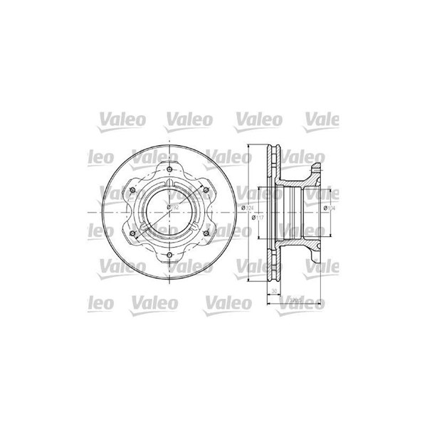 Bromsskiva Ventilerad, Bakaxel Valeo 187110 VALEO Bromsskiva Ventilerad, Bakaxel Valeo 187110 VALEO