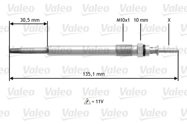Glödstift 11V Valeo 345112 VALEO