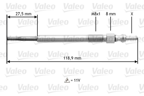 Glödstift 11V Valeo 345118 VALEO
