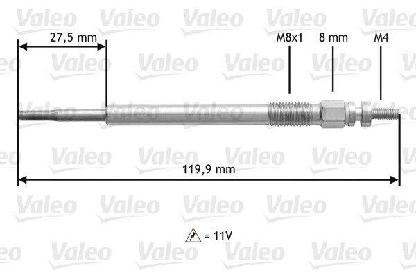 Glödstift 11V Valeo 345123 VALEO