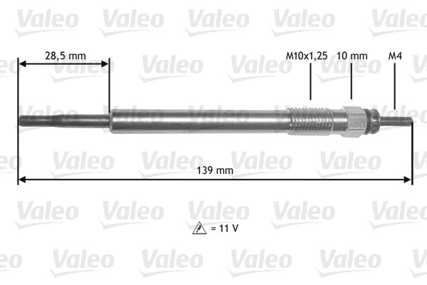 Glödstift 4,4V Valeo 345211 VALEO