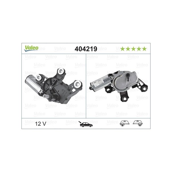 Torkarmotor 12V, Bak Valeo 404219 VALEO