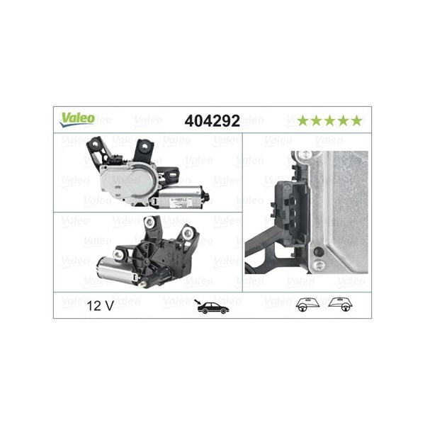 Torkarmotor 12V, Bak Valeo 404292 VALEO