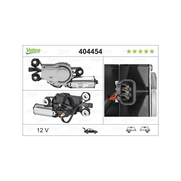 Torkarmotor 12V, Bak Valeo 404454 VALEO