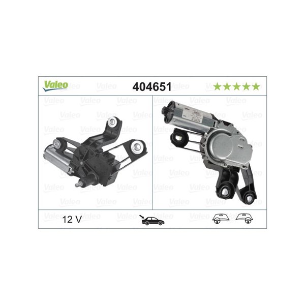 Torkarmotor 12V, Bak Valeo 404651 VALEO