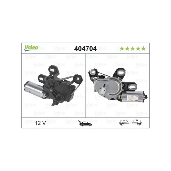 Torkarmotor 12V, Bak Valeo 404704 VALEO