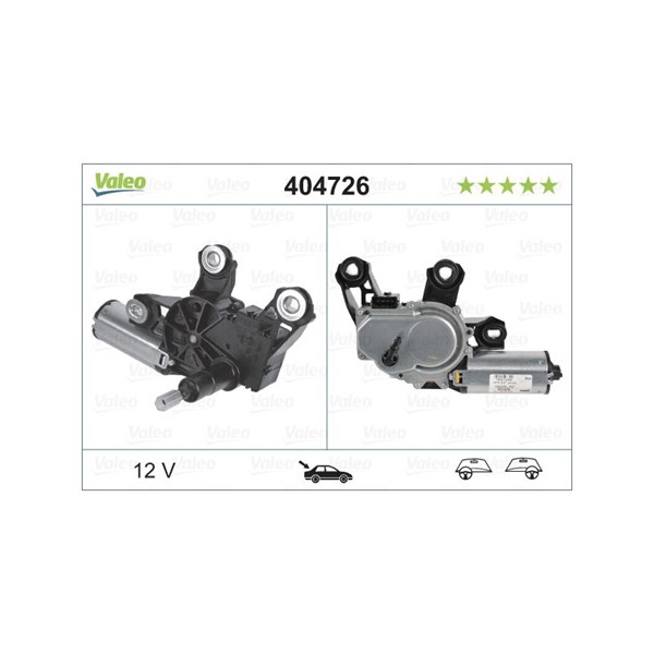 Torkarmotor 12V, Bak Valeo 404726 VALEO