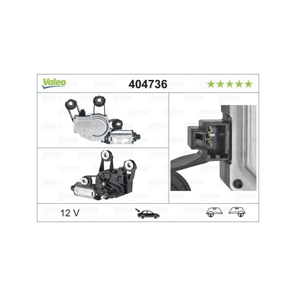 Torkarmotor 12V, Bak Valeo 404736 VALEO Torkarmotor 12V, Bak Valeo 404736 VALEO