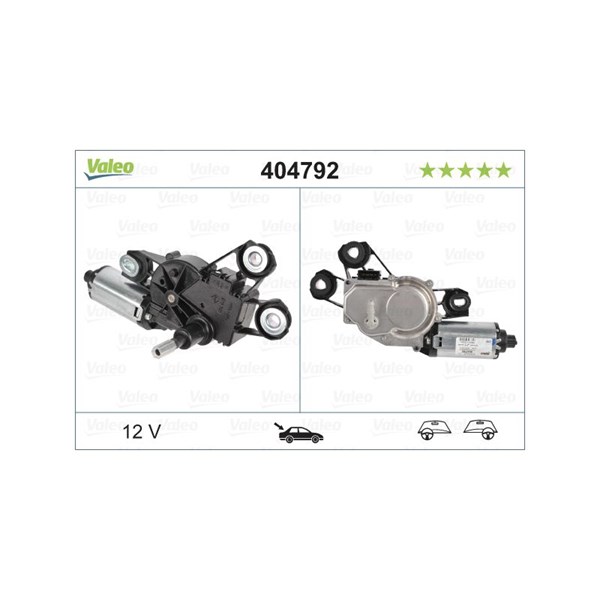 Torkarmotor 12V, Bak, Höger Valeo 404792 VALEO