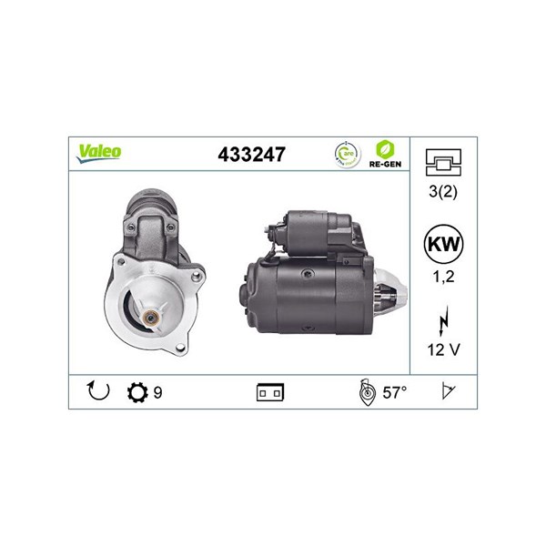 Startmotor 12V Valeo 433247 VALEO