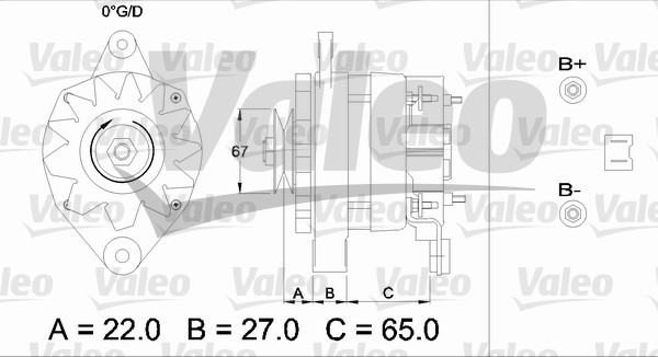Generator 14V 60A Valeo 433448 VALEO