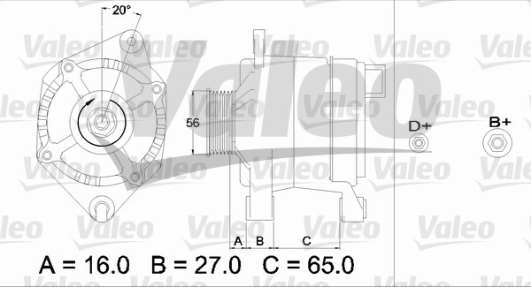 Generator 14V 97A Valeo 436366 VALEO
