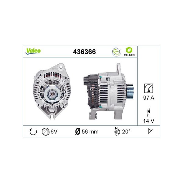 Generator 14V 97A Valeo 436366 VALEO