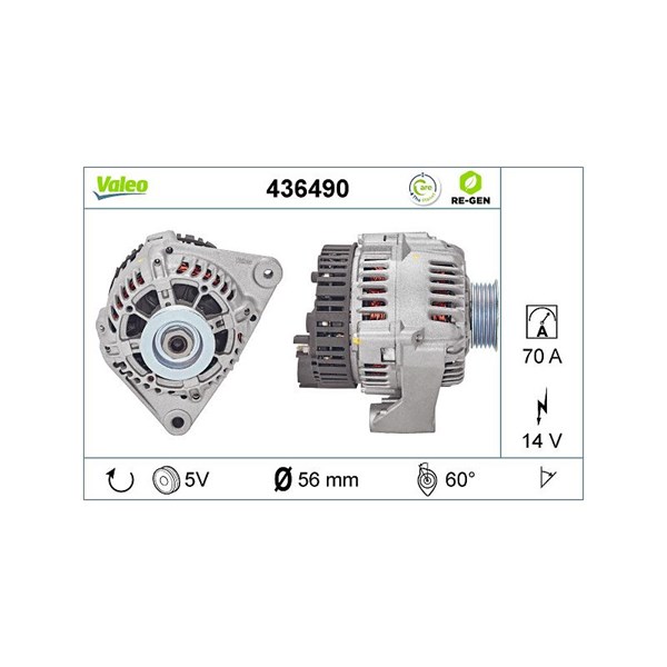 Generator 14V 70A Valeo 436490 VALEO