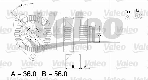 Generator 14V 80A Valeo 436668 VALEO