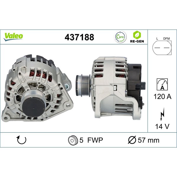 Generator 14V 120A Valeo 437188 VALEO
