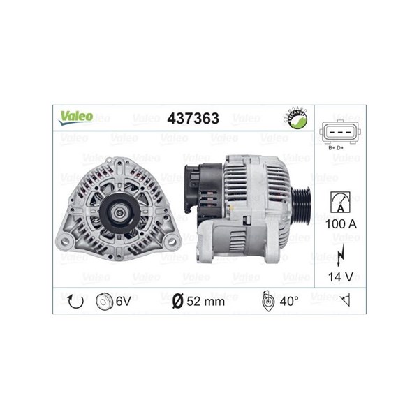 Generator 14V 100A Valeo 437363 VALEO