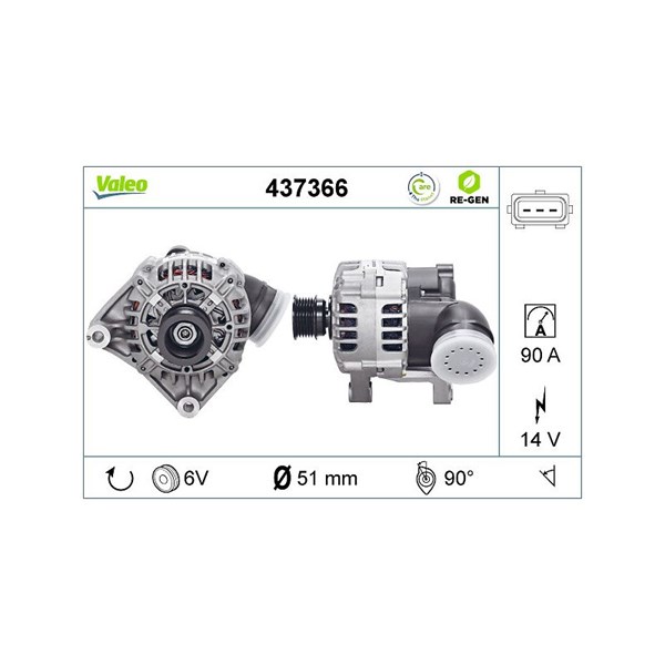 Generator 14V 90A Valeo 437366 VALEO