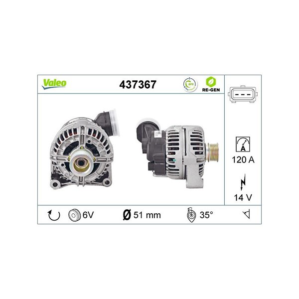 Generator 14V 120A Valeo 437367 VALEO