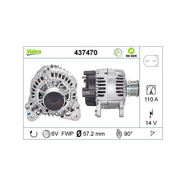 Generator 14V 110A Valeo 437470 VALEO