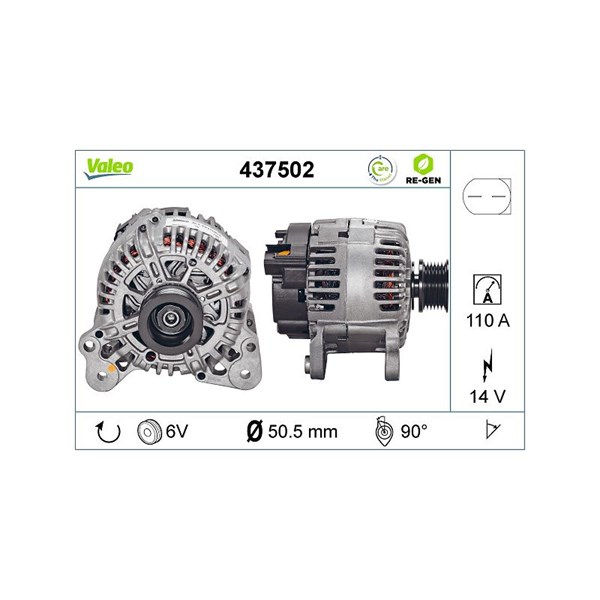 Generator 14V 110A Valeo 437502 VALEO