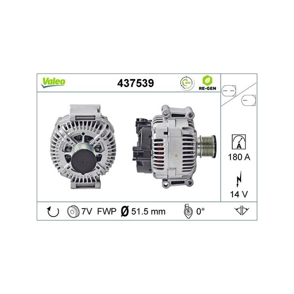 Generator 14V 180A Valeo 437539 VALEO