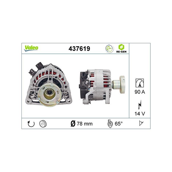 Generator 14V 90A Valeo 437619 VALEO
