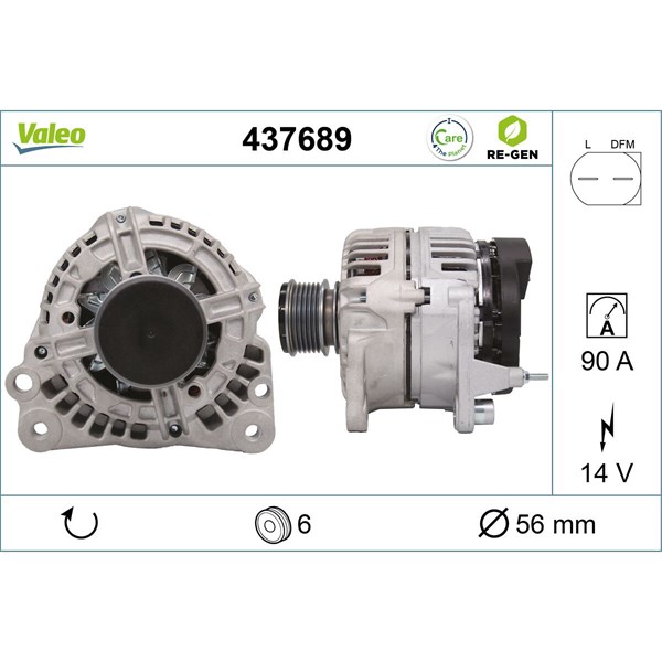 Generator 14V 90A Valeo 437689 VALEO