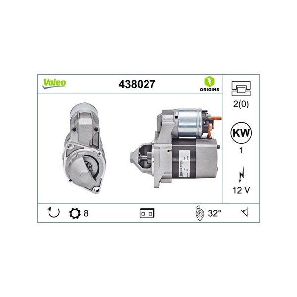 Startmotor 12V Valeo 438027 VALEO